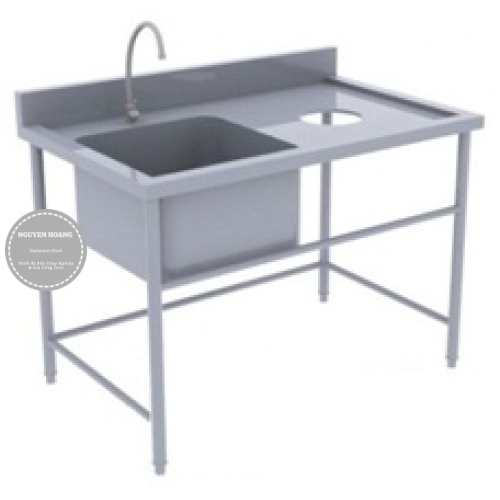 Chậu rửa 1 ngăn có lỗ xả rác