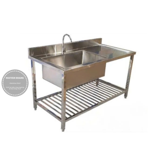 Chậu rửa 1 ngăn có lỗ xả rác